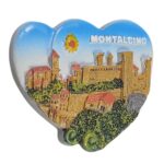 montalcino italy fridge magnet – heart shaped tuscan fortress gift & countryside fridge accent