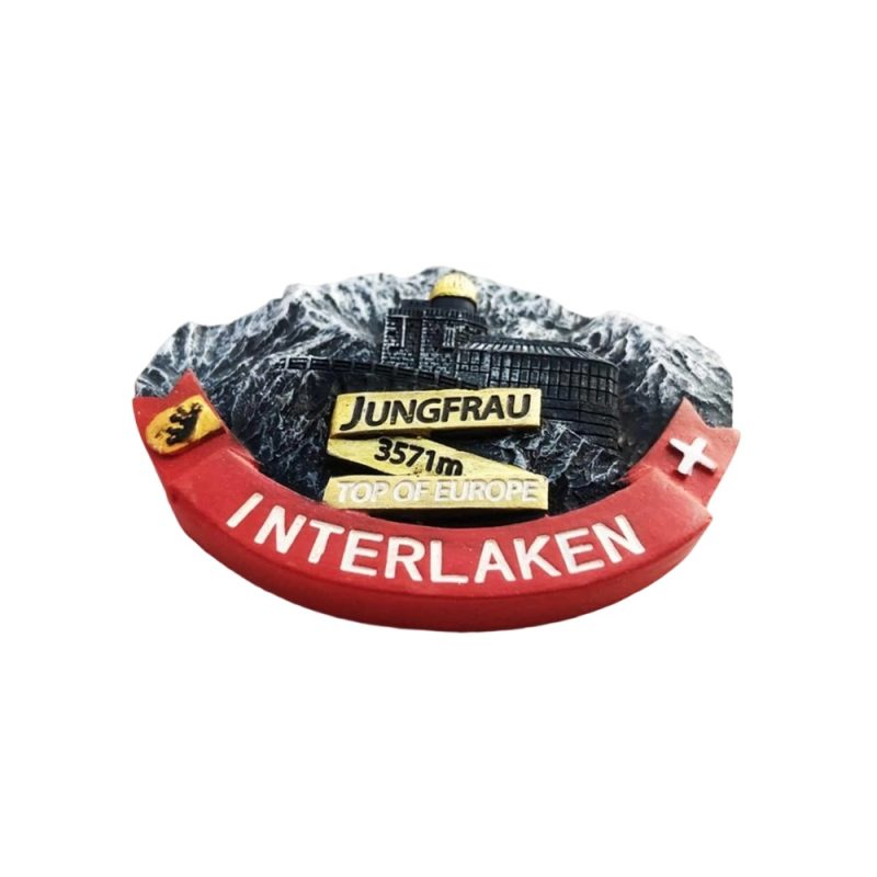 jungfrau interlaken switzerland fridge magnet – top of europe alpine observatory souvenir gift idea