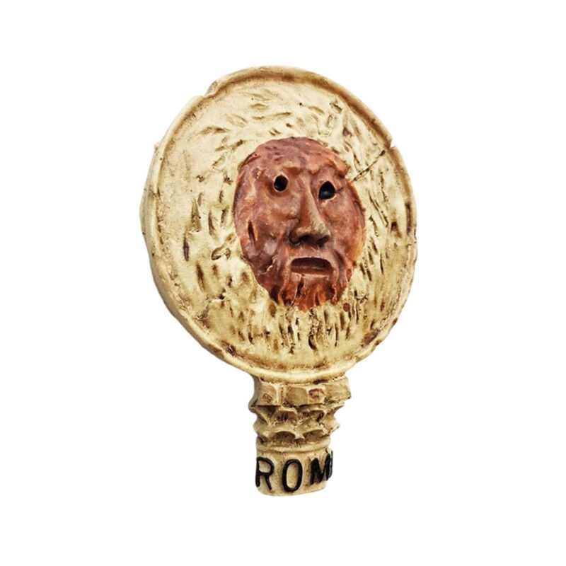 rome italy fridge magnet – mouth of truth “bocca della verità” sculpture – ancient roman myth souvenir & fridge art decor