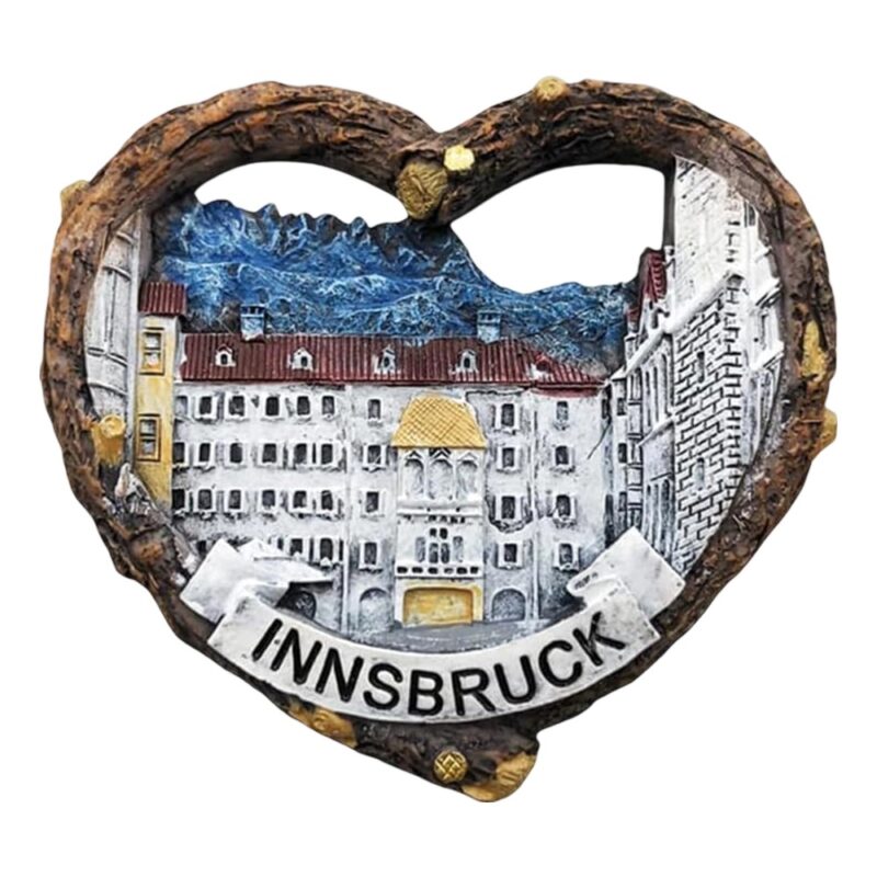 innsbruck austria heart shaped fridge magnets – alpine town travel keepsake & romantic gift