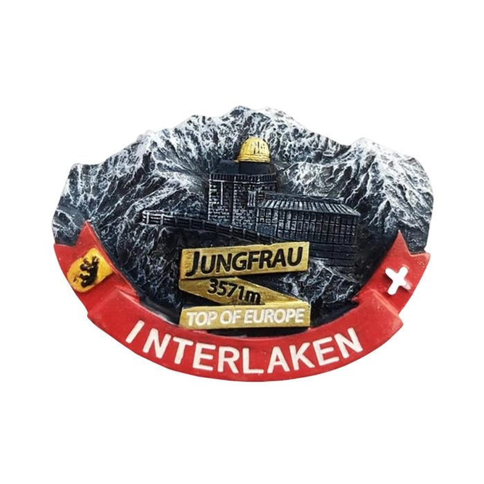 jungfrau interlaken switzerland fridge magnet – top of europe alpine observatory souvenir gift idea