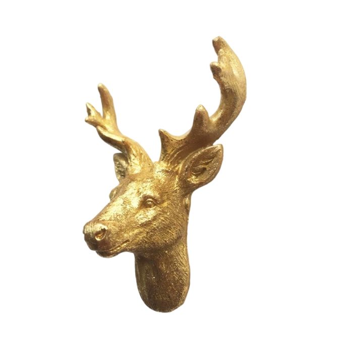golden moose head fridge magnet – norway inspired rustic lodge decor for nordic nature lovers