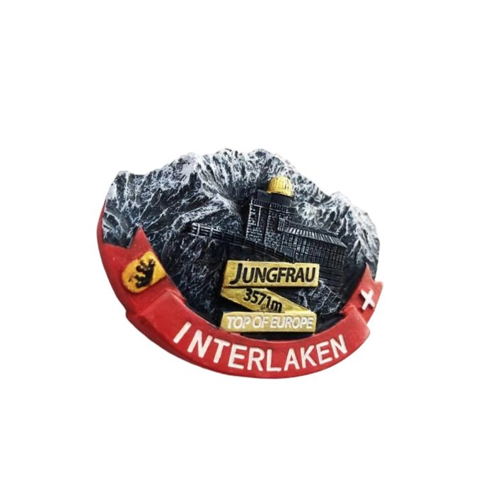 jungfrau interlaken switzerland fridge magnet – top of europe alpine observatory souvenir gift idea