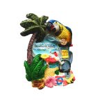 tiki bar parrot fridge magnet whimsical margaritaville cocktail theme with "out of order" sign
