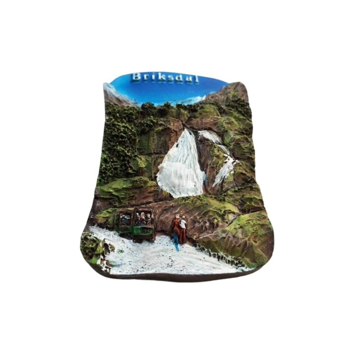 briksdal norway waterfall fridge magnet – majestic glacier landscape souvenir & wilderness decor