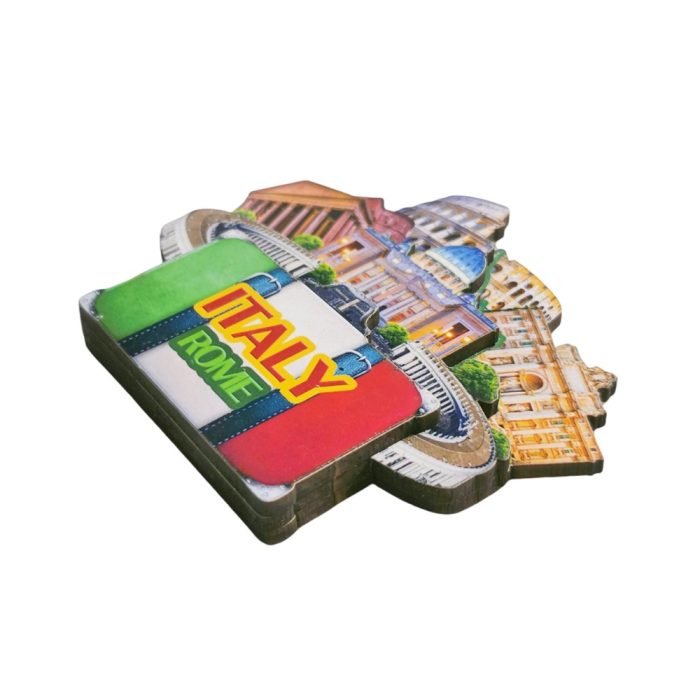 rome italy fridge magnet – colorful landmark collage with flag for travel souvenir & fridge art collection