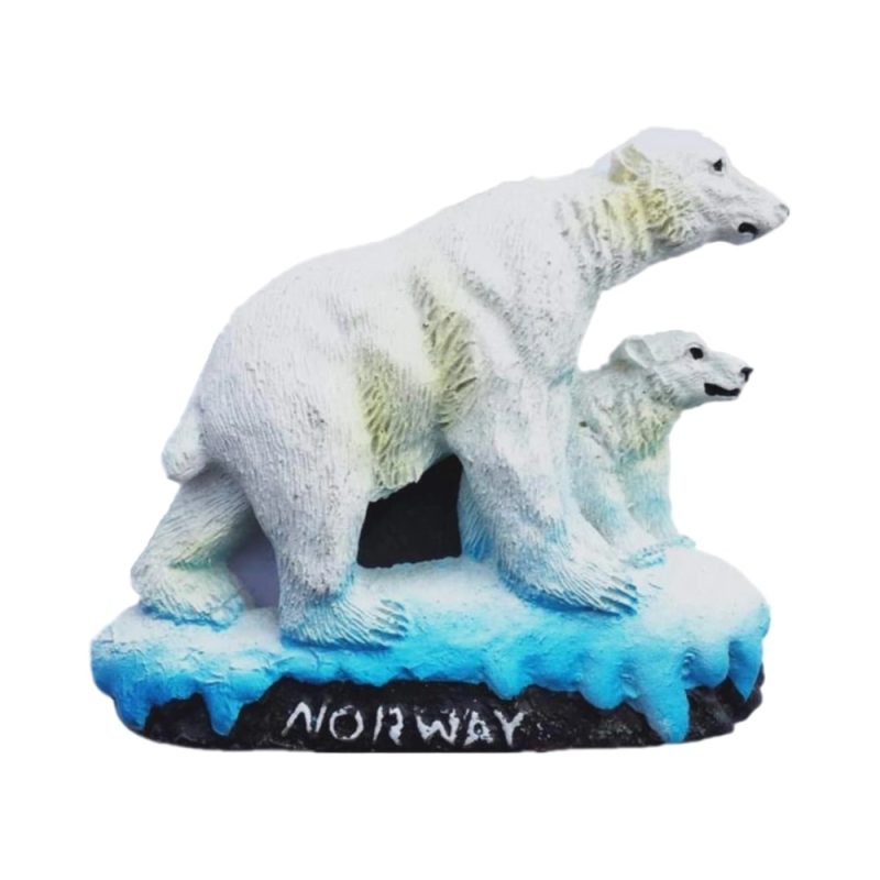 norway polar bear fridge magnet – arctic wildlife souvenir & cute animal decor