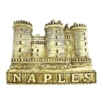 naples italy fridge magnet — golden city castle souvenir for fridge or office display