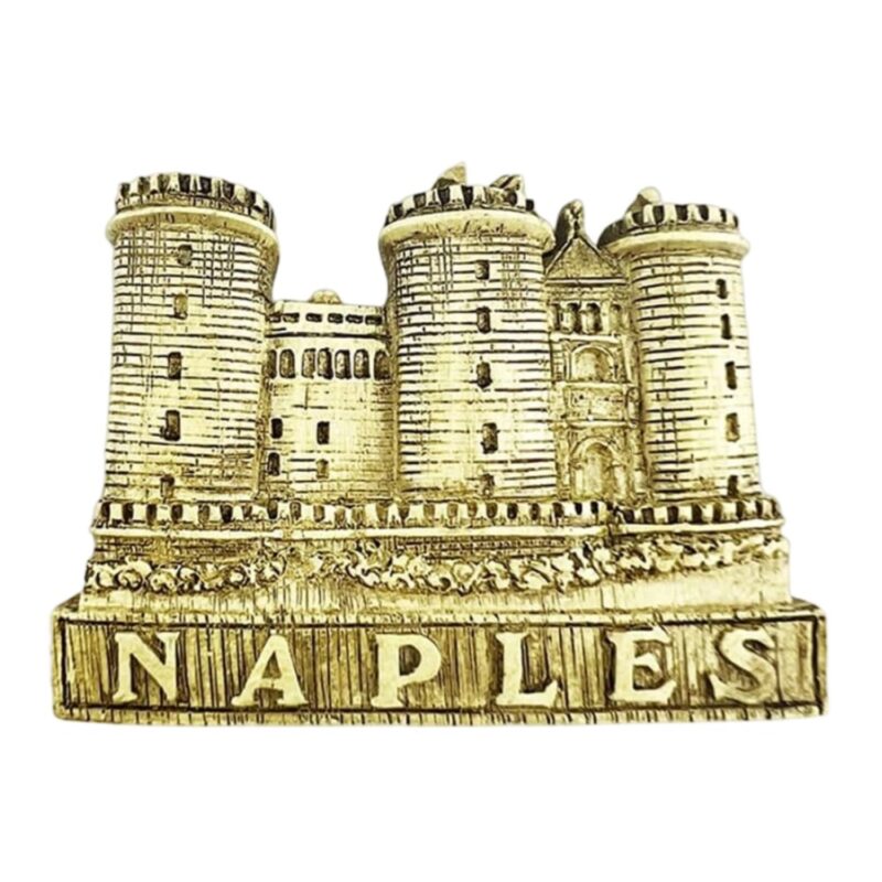 naples italy fridge magnet — golden city castle souvenir for fridge or office display