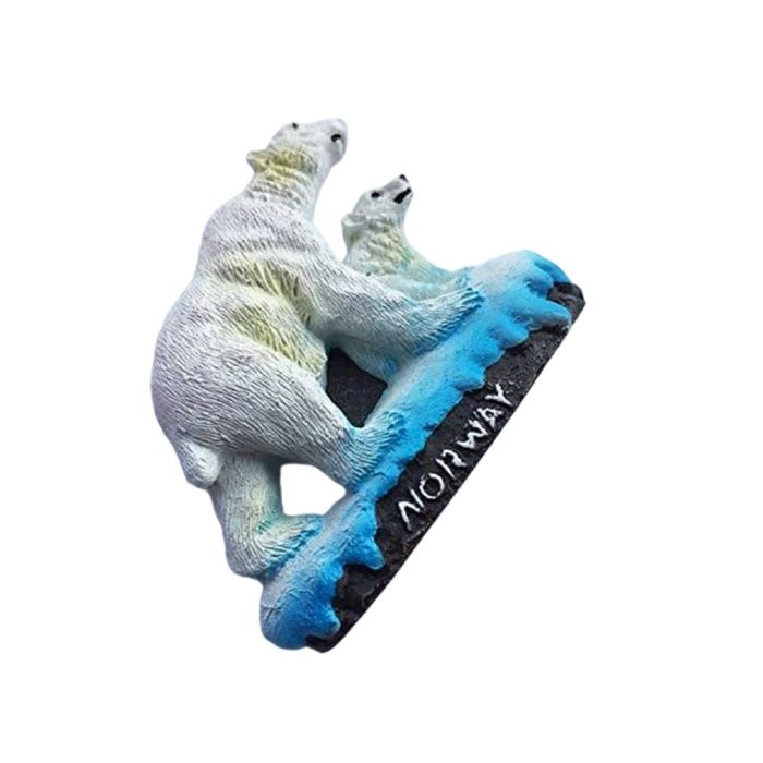 norway polar bear fridge magnet – arctic wildlife souvenir & cute animal decor