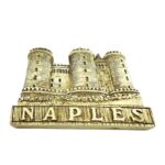 naples italy fridge magnet — golden city castle souvenir for fridge or office display