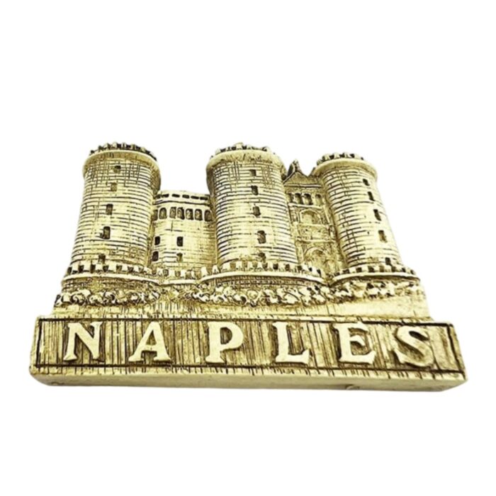 naples italy fridge magnet — golden city castle souvenir for fridge or office display