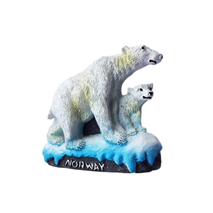 norway polar bear fridge magnet – arctic wildlife souvenir & cute animal decor