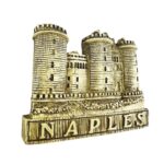 naples italy fridge magnet — golden city castle souvenir for fridge or office display