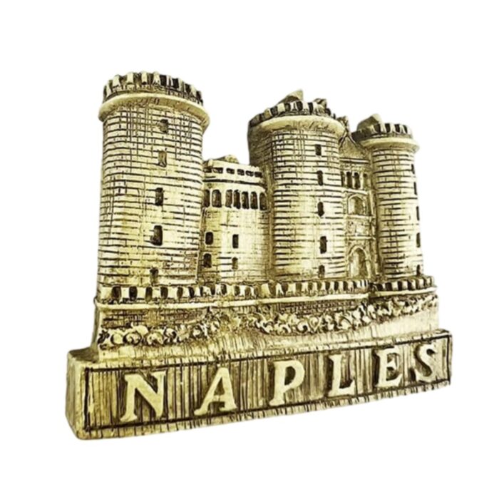 naples italy fridge magnet — golden city castle souvenir for fridge or office display