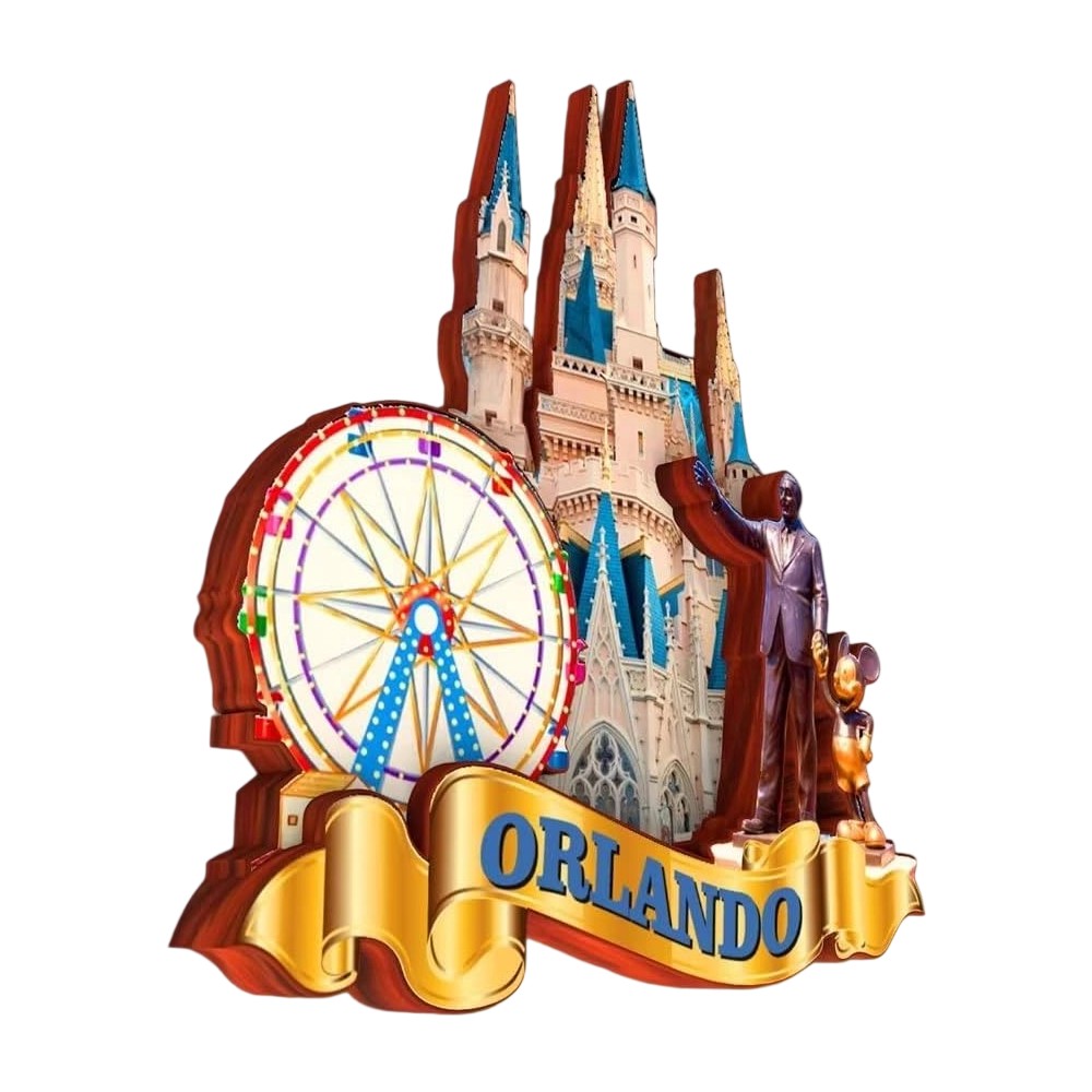 orlando usa fridge magnet – amusement park theme travel gift & colorful whiteboard collection