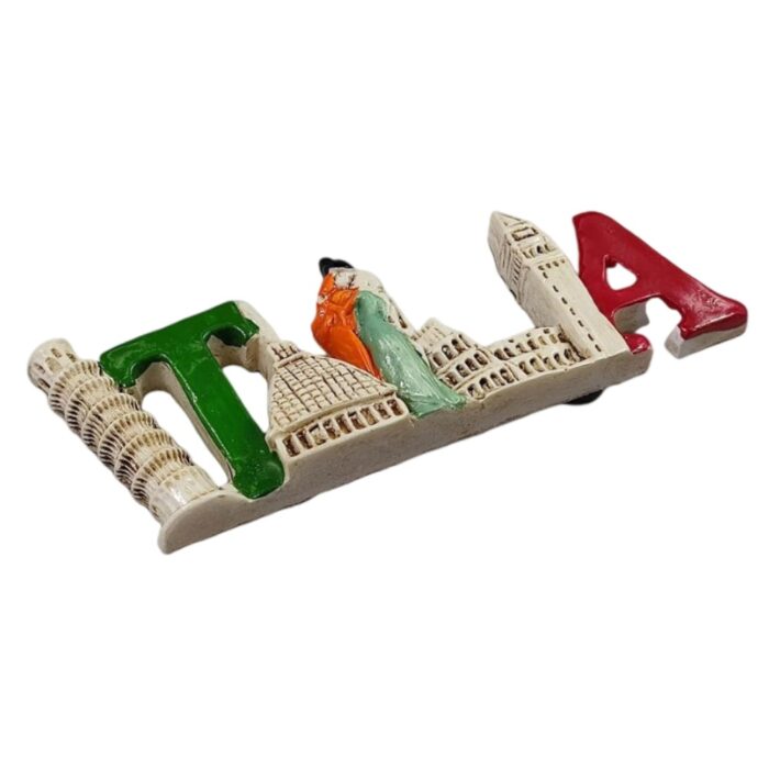 italia letters landmark fridge magnet – italy symbolic city icons souvenir & kitchen board ornament