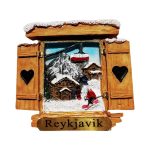 reykjavik iceland winter ski village fridge magnet – scenic snow souvenir & alpine holiday gift