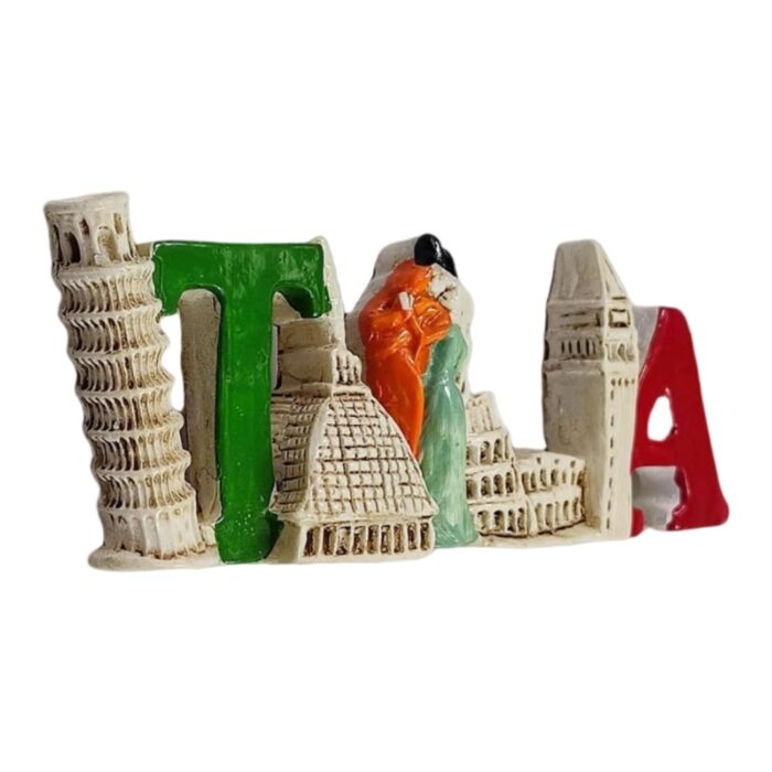 italia letters landmark fridge magnet – italy symbolic city icons souvenir & kitchen board ornament