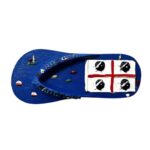 sardinia italy fridge magnet – blue flip flop style with regional emblem for beach travel memories