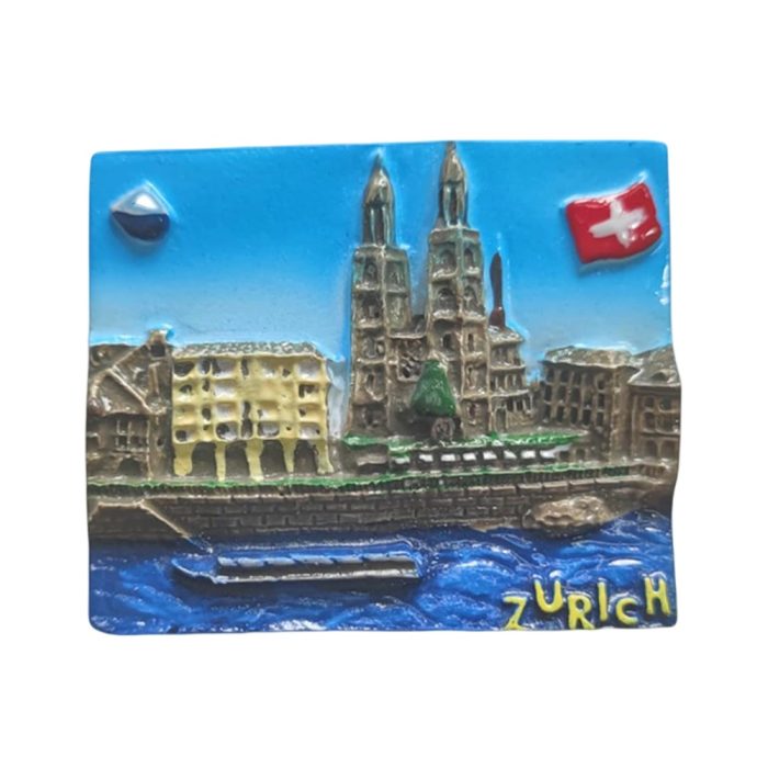 zurich switzerland skyline fridge magnet – classic european travel souvenir for refrigerator or locker display