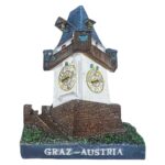 graz uhrturm tower fridge magnets – austrian heritage souvenir & medieval cityscape decor