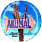 akumal beach sign fridge magnet rustic mexico riviera maya coastal souvenir & vacation keepsake