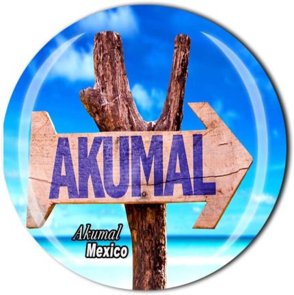 akumal beach sign fridge magnet rustic mexico riviera maya coastal souvenir & vacation keepsake