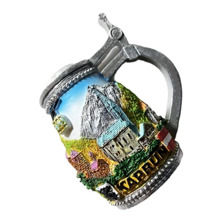 kaprun austria beer mug fridge magnets – alpine village travel gift & scenic stein decor
