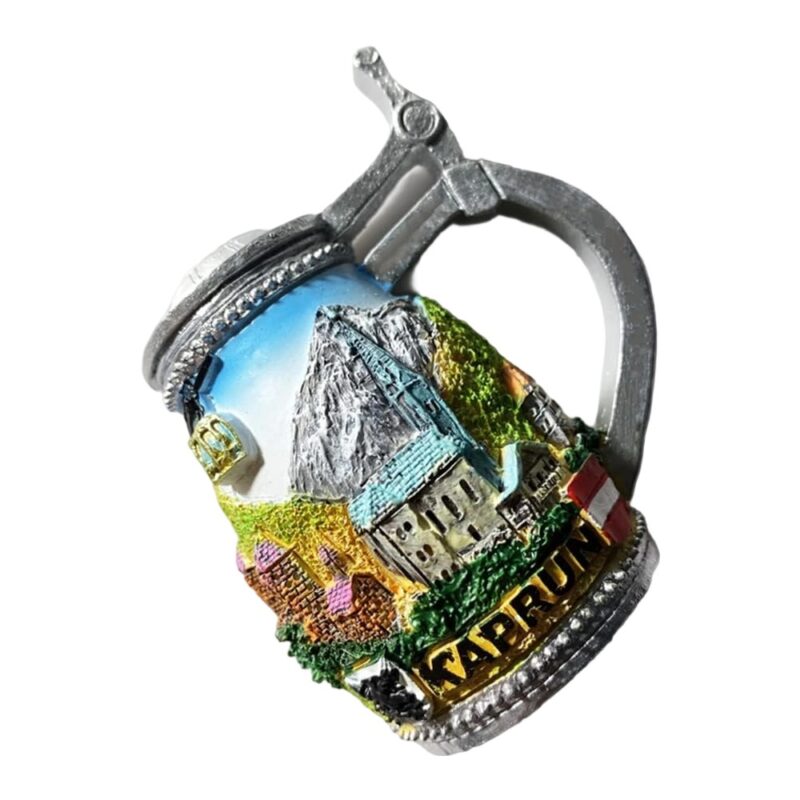 kaprun austria beer mug fridge magnets – alpine village travel gift & scenic stein decor