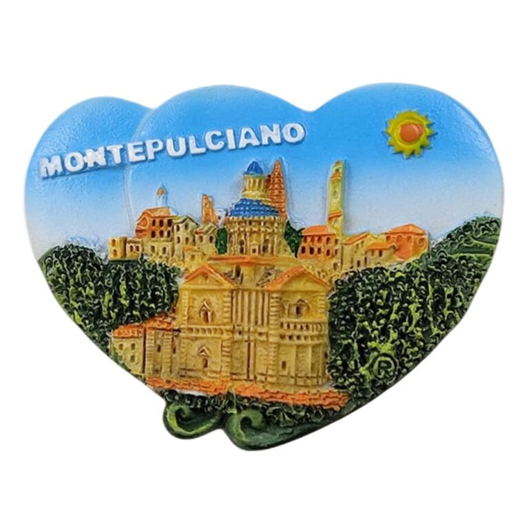 montepulciano italy fridge magnet – heart shaped tuscan village keepsake & country charm decor