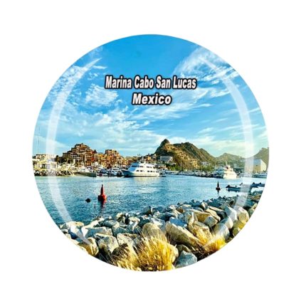 cabo san lucas marina fridge magnet baja california mexico yacht harbor scene & nautical decor