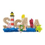 sicilia italy fridge magnet lighthouse & sea creatures island design for beach vibes & ocean lovers