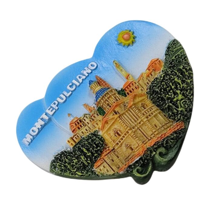 montepulciano italy fridge magnet – heart shaped tuscan village keepsake & country charm decor