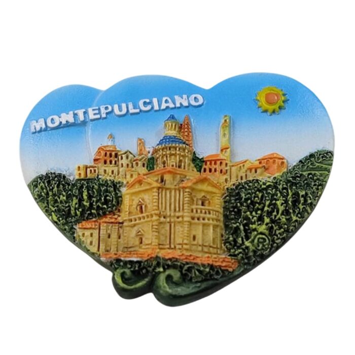 montepulciano italy fridge magnet – heart shaped tuscan village keepsake & country charm decor