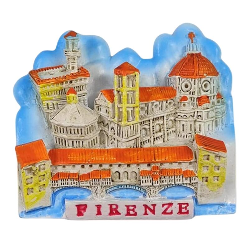 firenze italy fridge magnet – iconic dome and ponte vecchio souvenir & artistic city memory holder