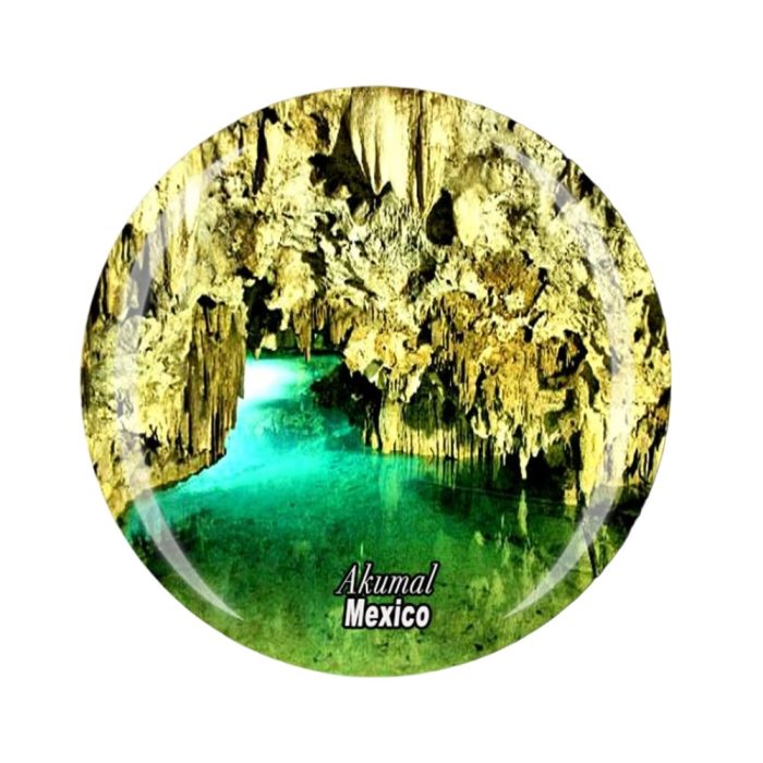 akumal cenote fridge magnet mystical mexico cave with turquoise waters & limestone formation