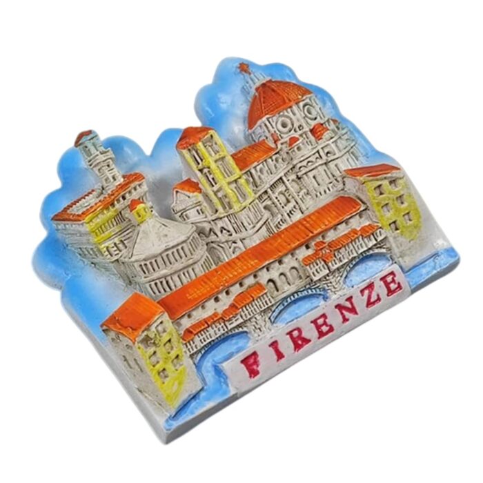 firenze italy fridge magnet – iconic dome and ponte vecchio souvenir & artistic city memory holder