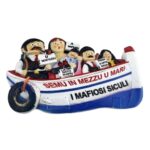 sicily mafia family italy fridge magnet – funny sicilian boat cartoon gift & magnetic travel keepsake