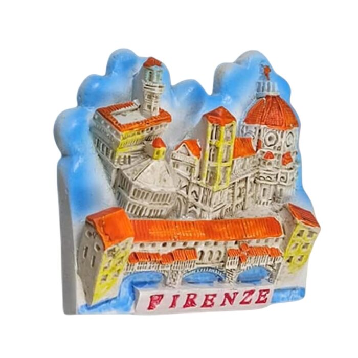firenze italy fridge magnet – iconic dome and ponte vecchio souvenir & artistic city memory holder
