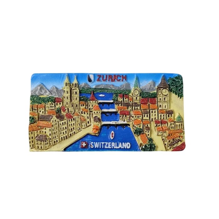 colorful zurich switzerland 3d city magnet – european travel fridge decoration with scenic architecture