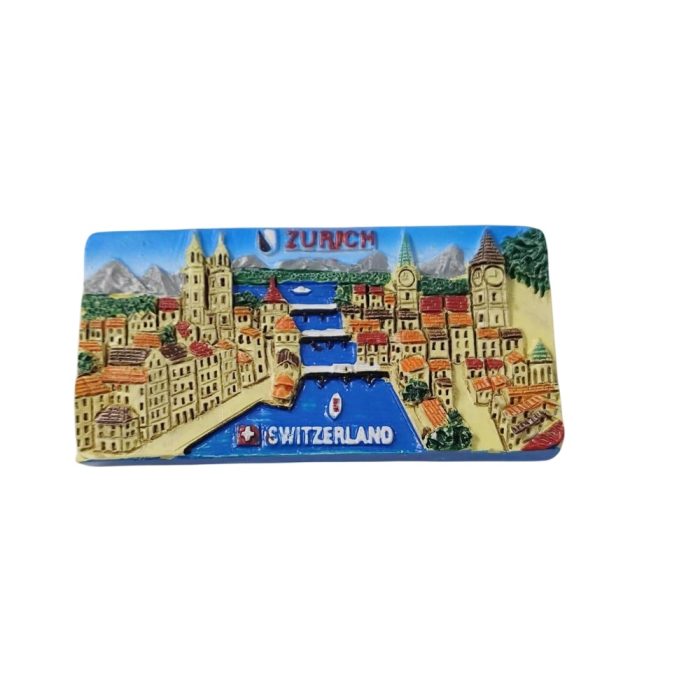 colorful zurich switzerland 3d city magnet – european travel fridge decoration with scenic architecture
