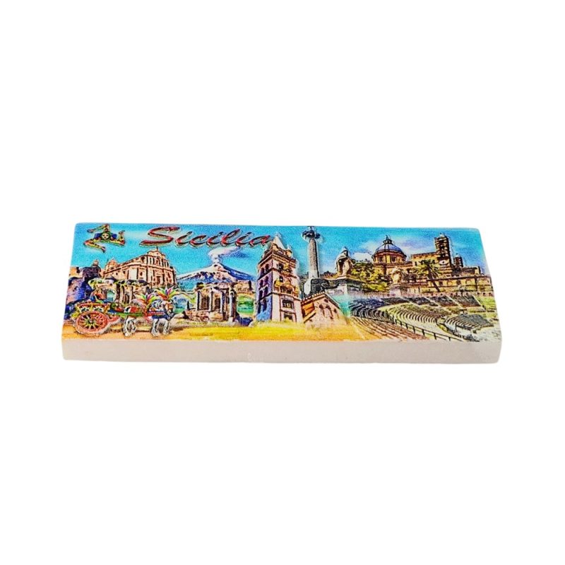 sicily italy fridge magnet – artistic landmark panorama travel gift & cultural collectible decor