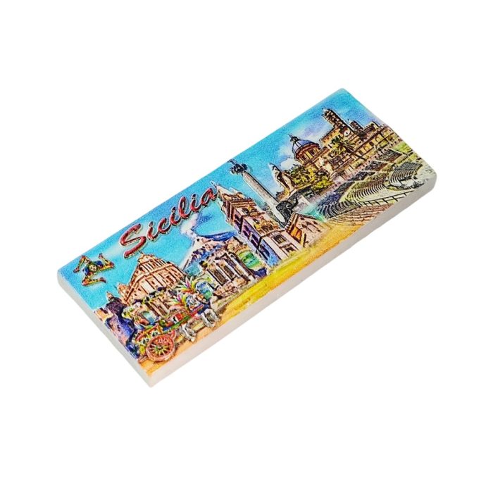 sicily italy fridge magnet – artistic landmark panorama travel gift & cultural collectible decor