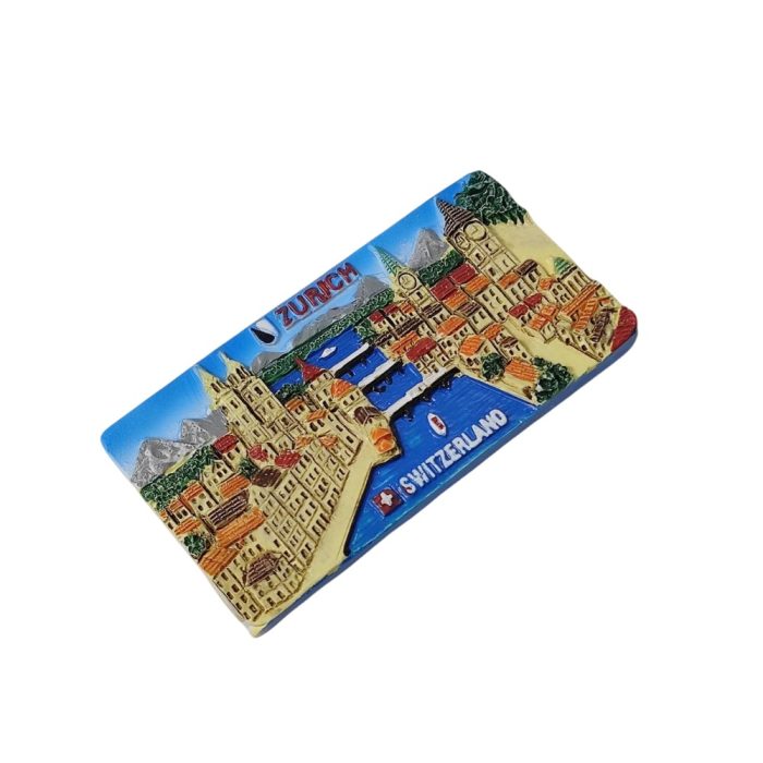 colorful zurich switzerland 3d city magnet – european travel fridge decoration with scenic architecture