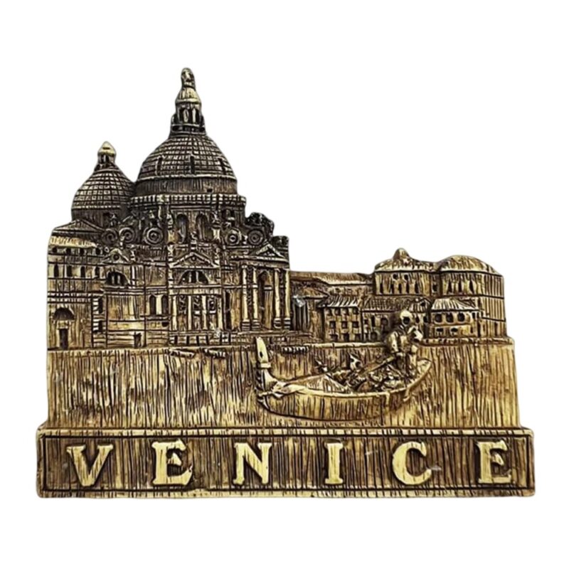 venice italy fridge magnet gondola & basilica relief souvenir for classic european decor