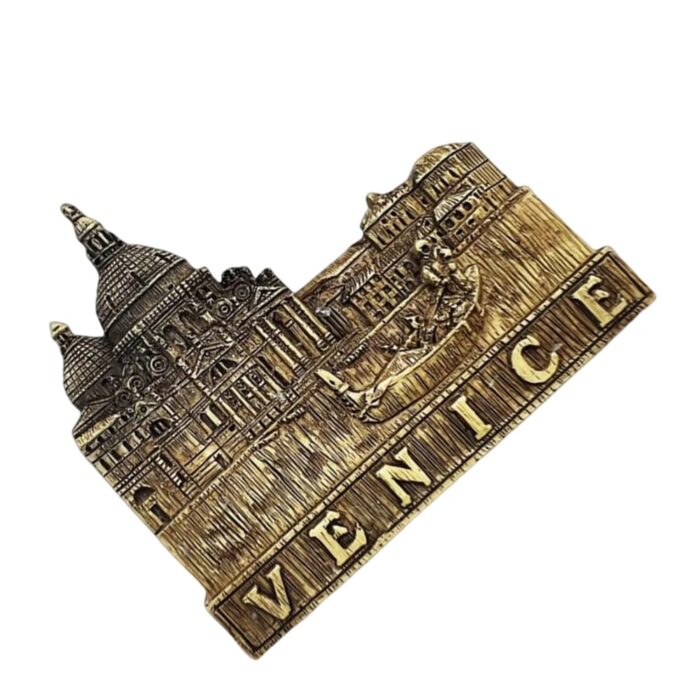 venice italy fridge magnet gondola & basilica relief souvenir for classic european decor