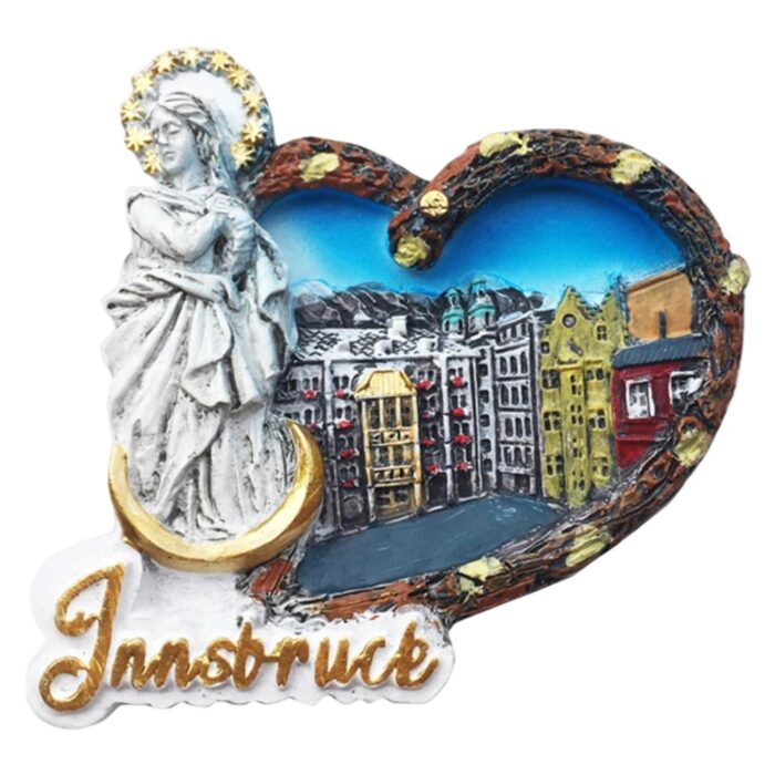 innsbruck austria fridge magnet scenic heart design travel gift & alpine whiteboard decor