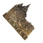 venice italy fridge magnet gondola & basilica relief souvenir for classic european decor