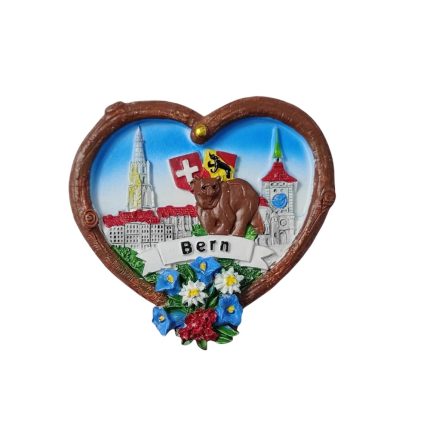 bern switzerland bear heart shaped fridge magnet – alpine capital souvenir for cute travel gift & decor